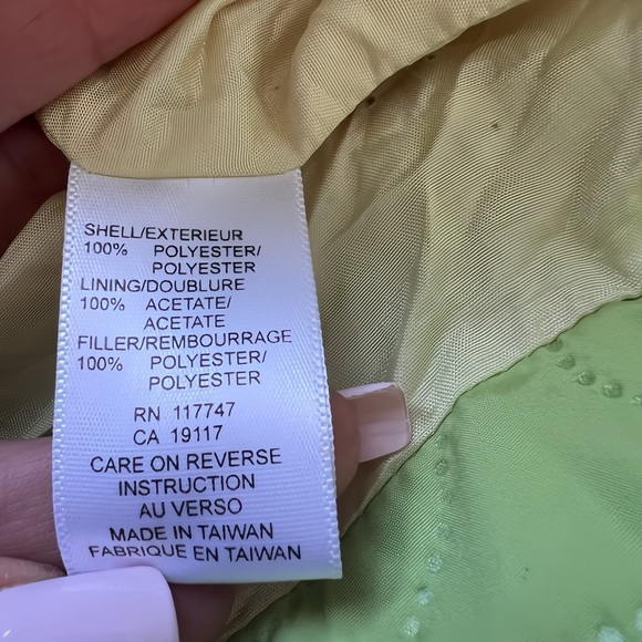 David Brooks W’s PXS Light Green Quilted Jacket Mandarin Collar Button Front - Picture 9 of 10